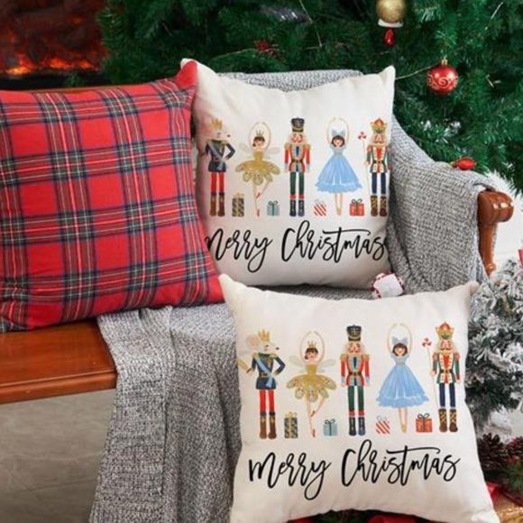 Nutcracker Christmas Pillow Cover Decorative Case Accent Holiday Xmas Home Decor - Picture 5 of 5